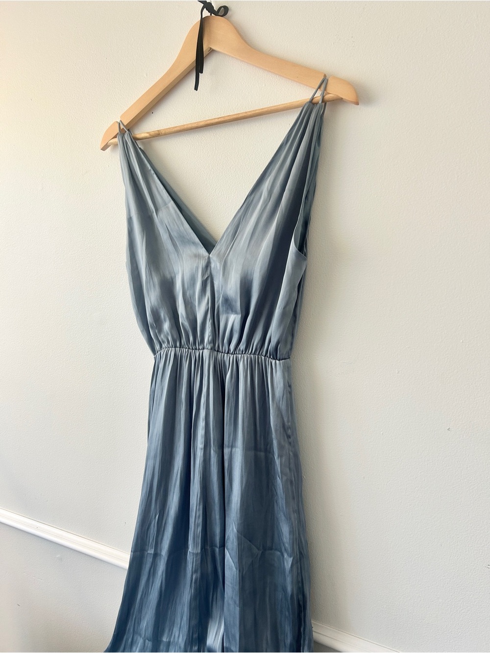 Smoky Blue Satin Maxi Dress • H&M • Size Small •